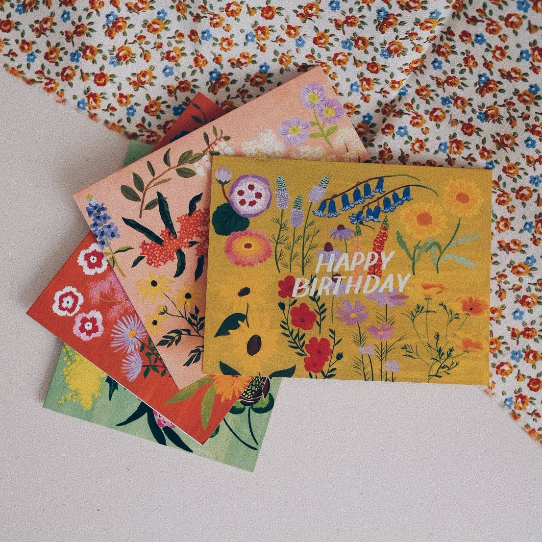 Yellow Floral Birthday Card