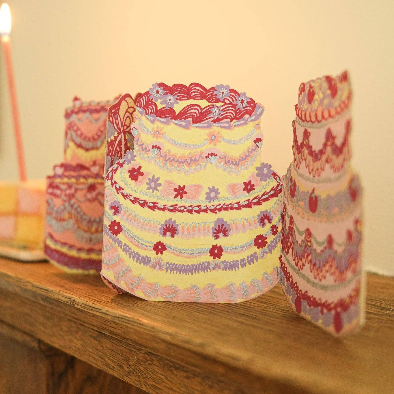 Birthday Cake Concertina Greeting Card