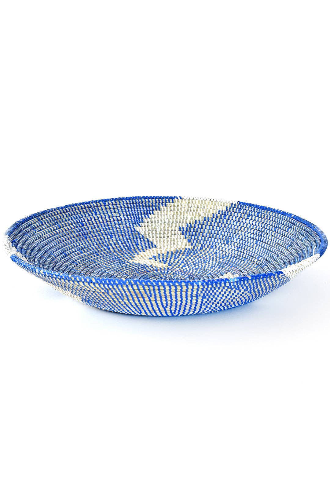 Blue and White Lightning Grain Basket