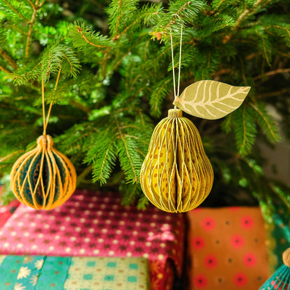 Pear Honeycomb Ornament