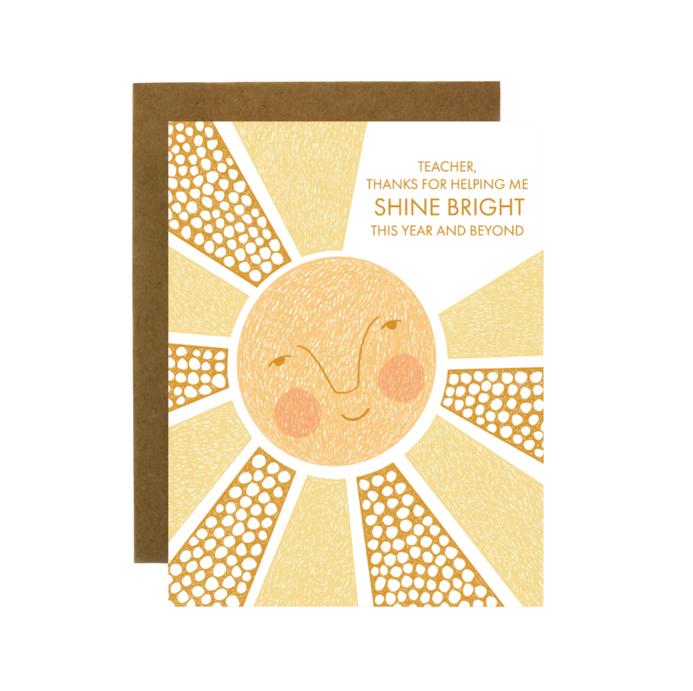 Helping Me Shine-Teacher Appreciation Card
