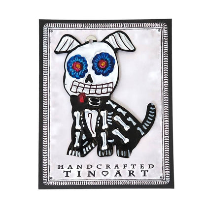 Tin Day of the Dead Dog Ornament