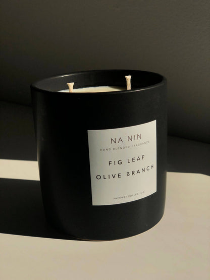 Fig Leaf &amp; Olive Branch Candle / Available in Multiple Sizes