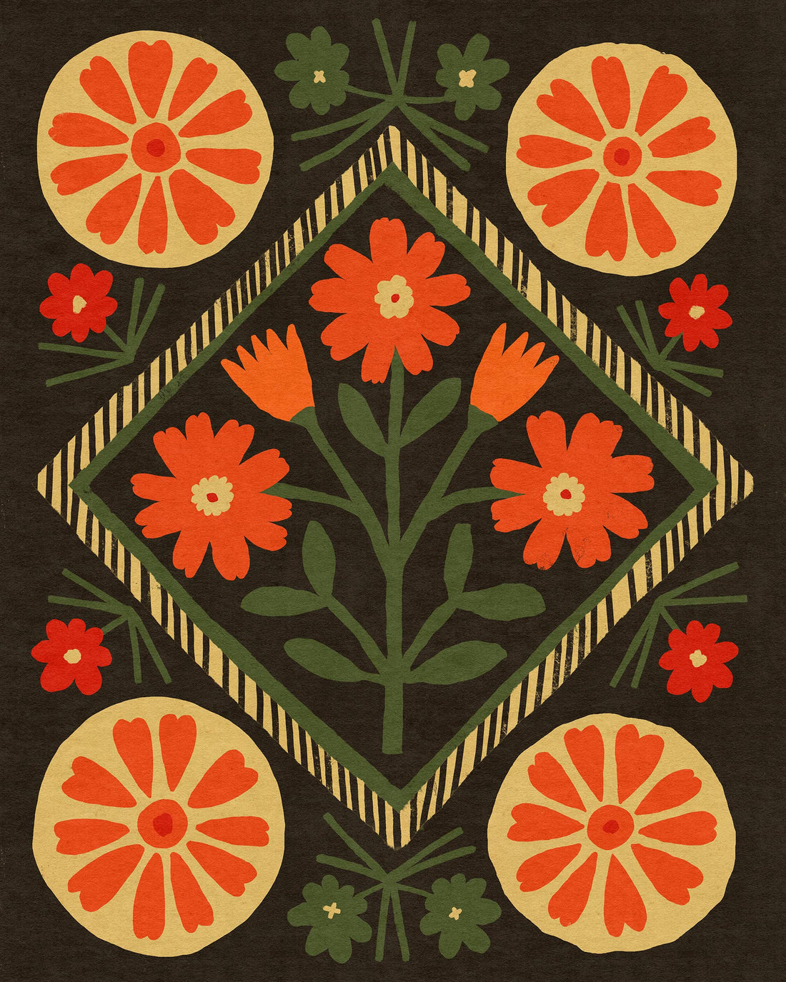 Folk Garden in Bloom Art Print