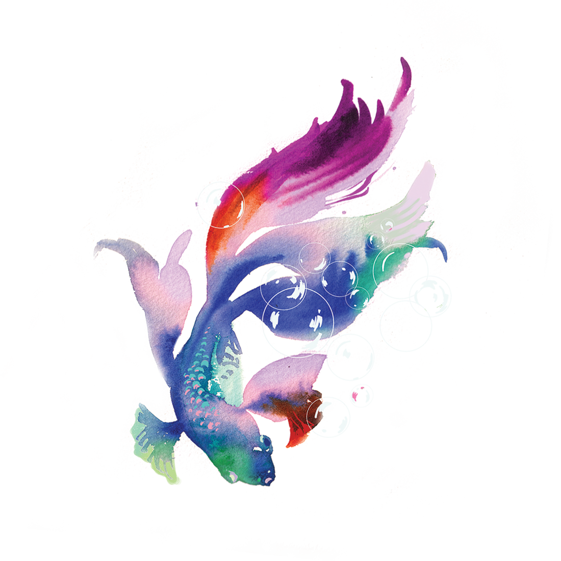 Betta Fish Tattoo Pair