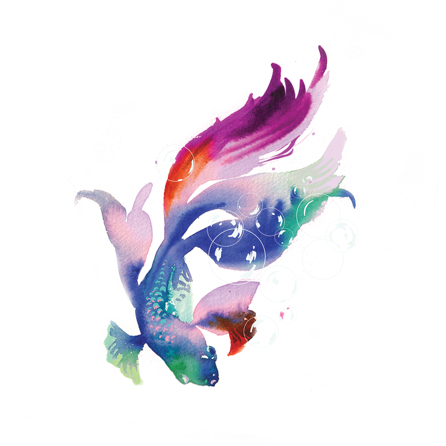 Betta Fish Tattoo Pair