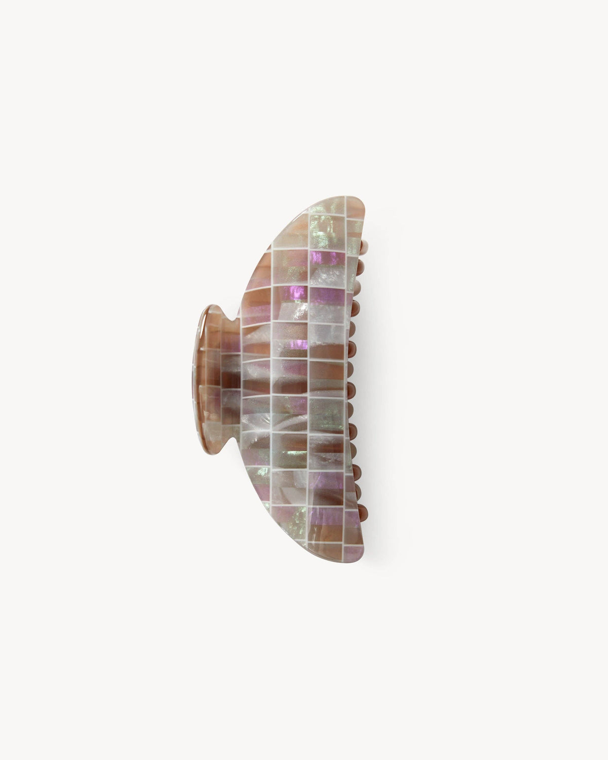 Midi Heirloom Claw in Brown Shell Checker