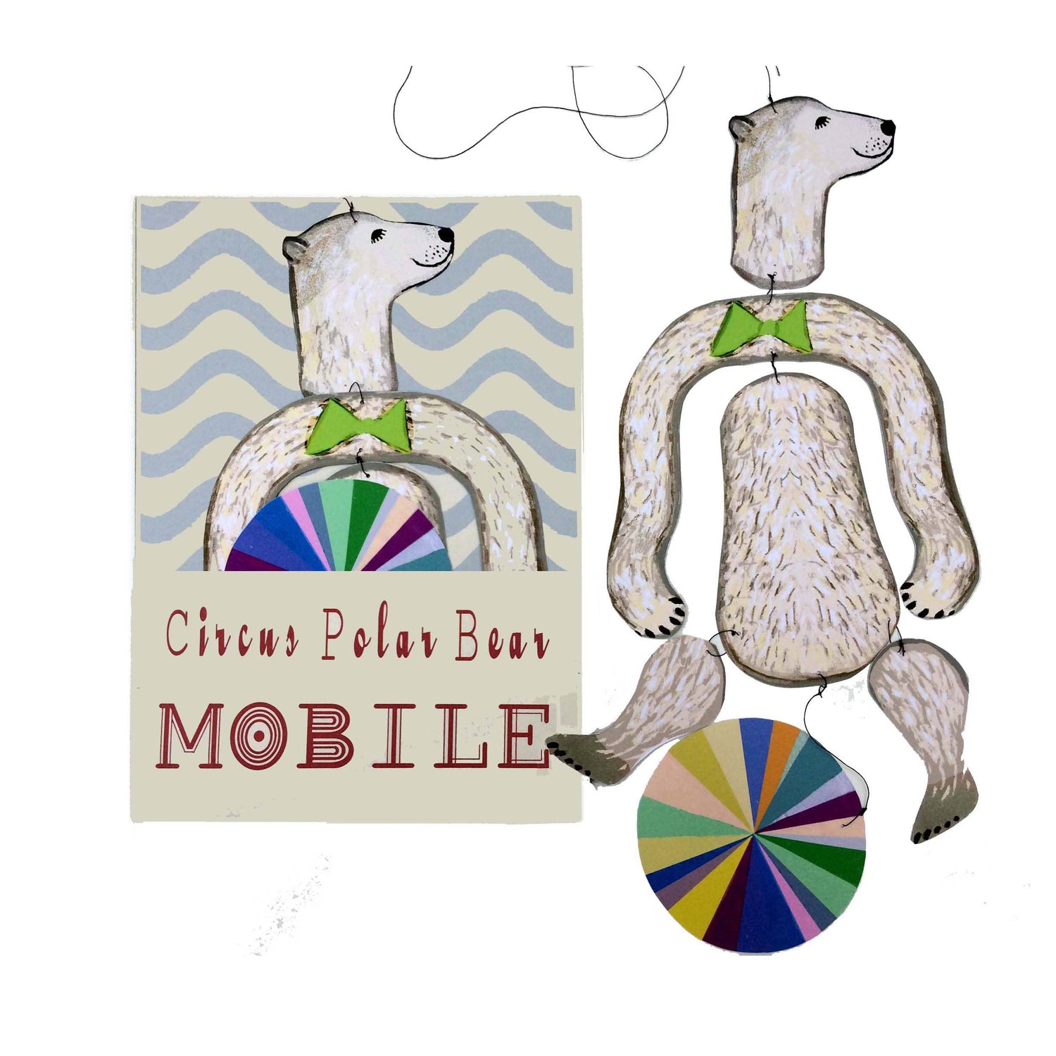 Nursery Cirucus Polar Bear Kinetic Mobile
