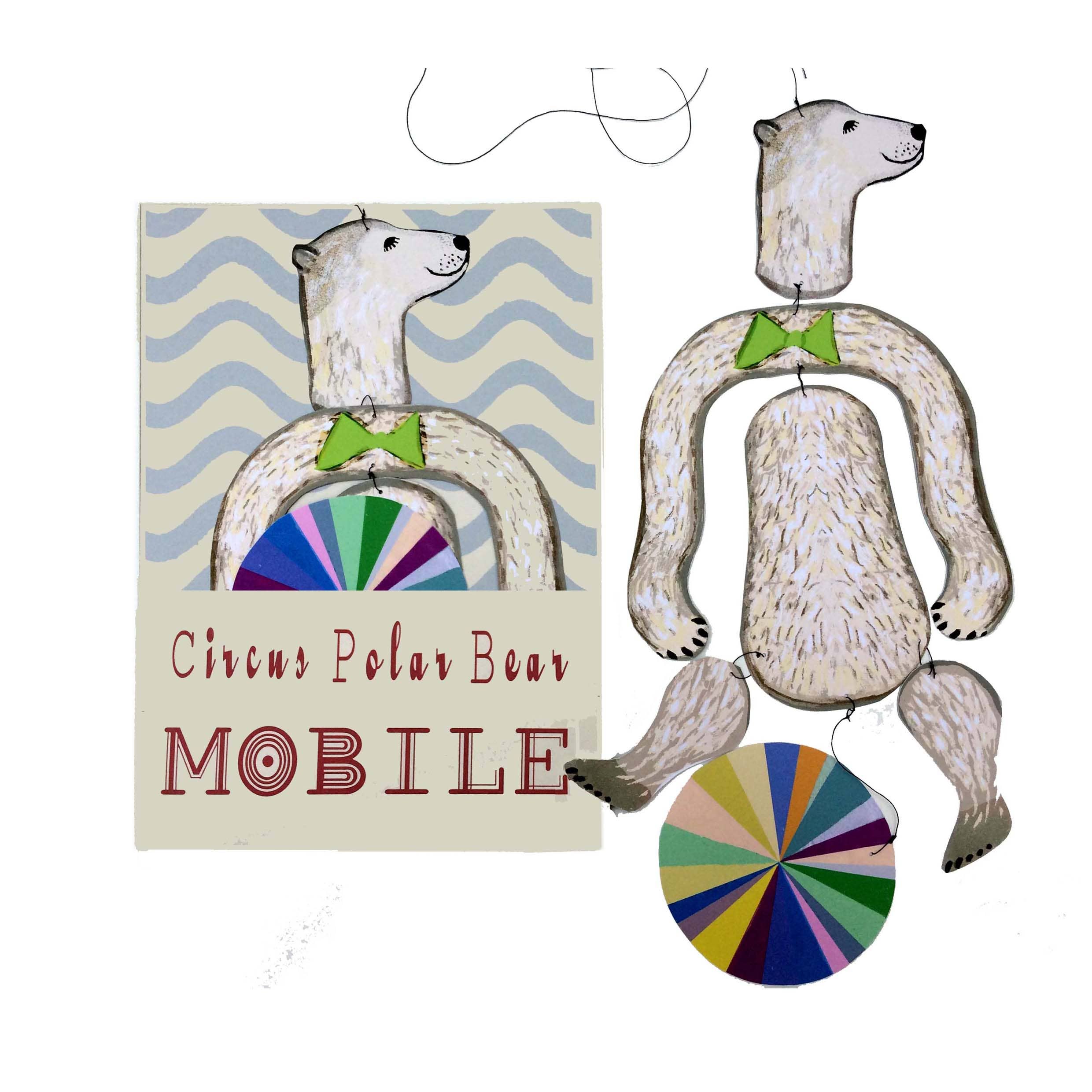 Nursery Cirucus Polar Bear Kinetic Mobile