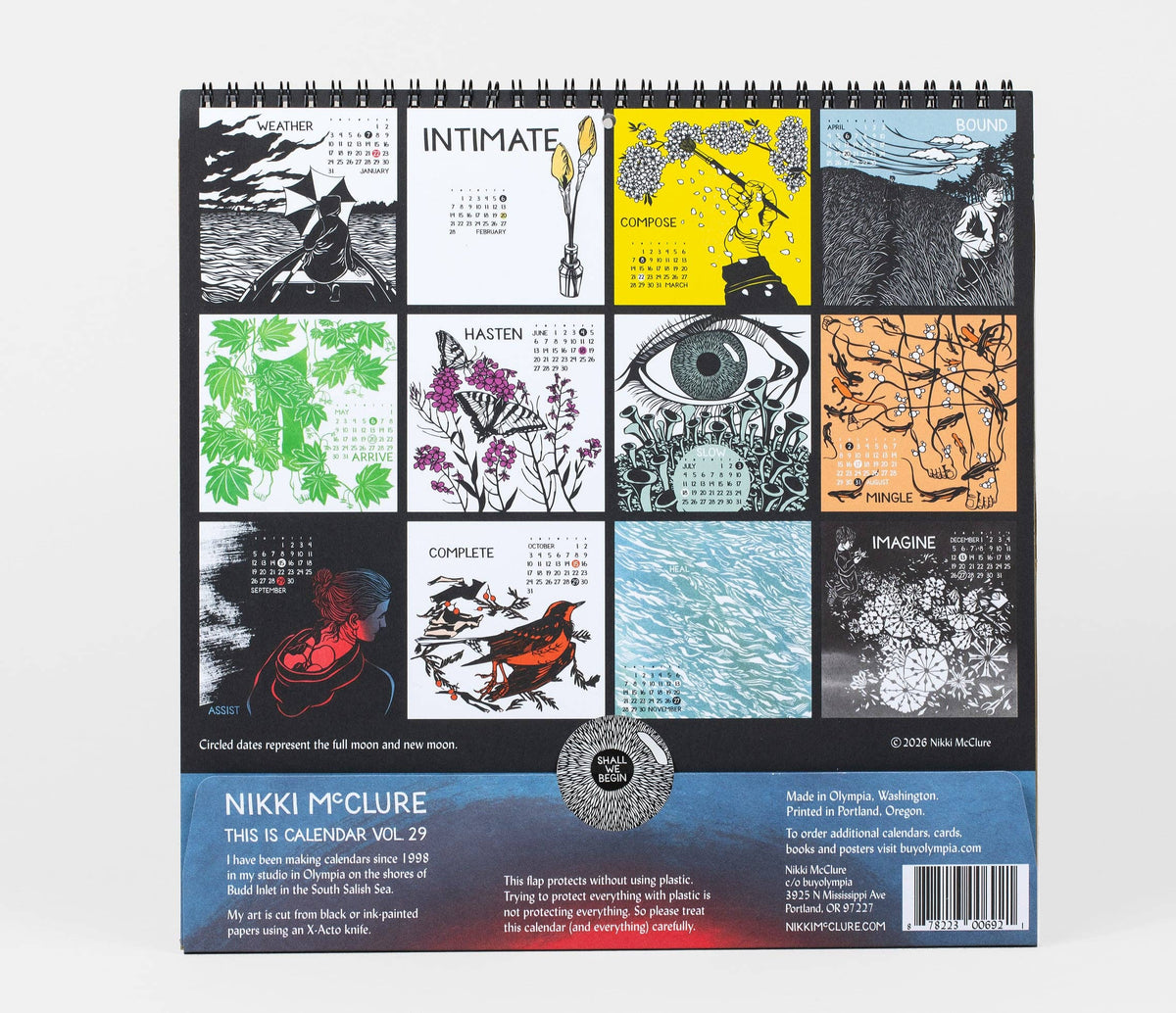 Nikki McClure Shall We Begin 2027 Wall Calendar