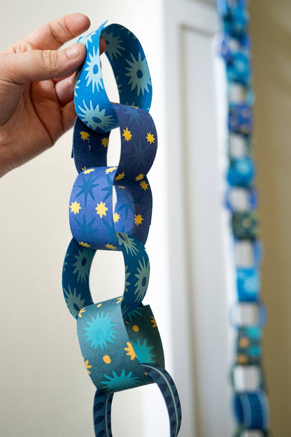 BLUE &amp; YELLOW PAPER CHAIN KIT