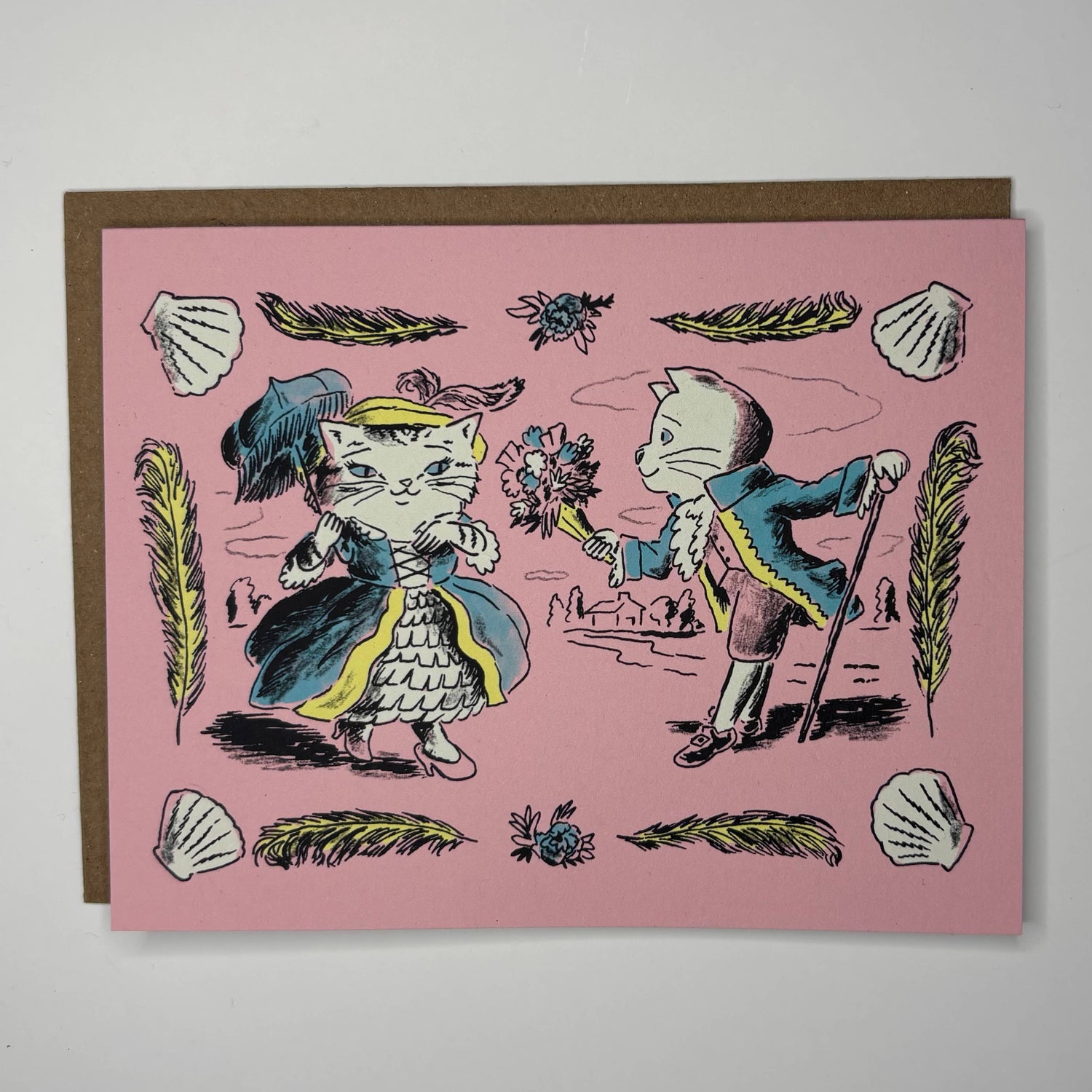 Rococo Cats Greeting Card
