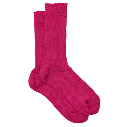 Linen Rib Socks Rose Peche