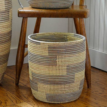 Silver &amp; Cream Stairstep Basket