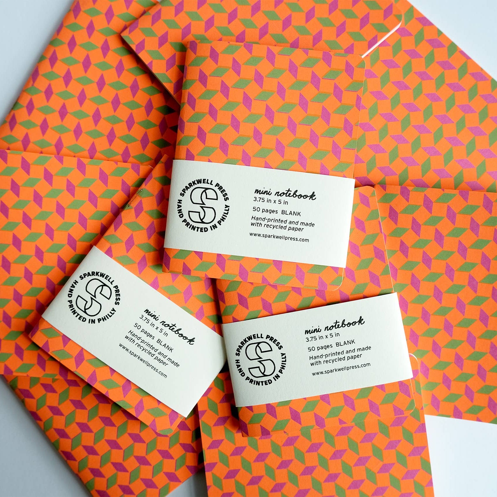 Box Pattern Mini Notebook - Pink