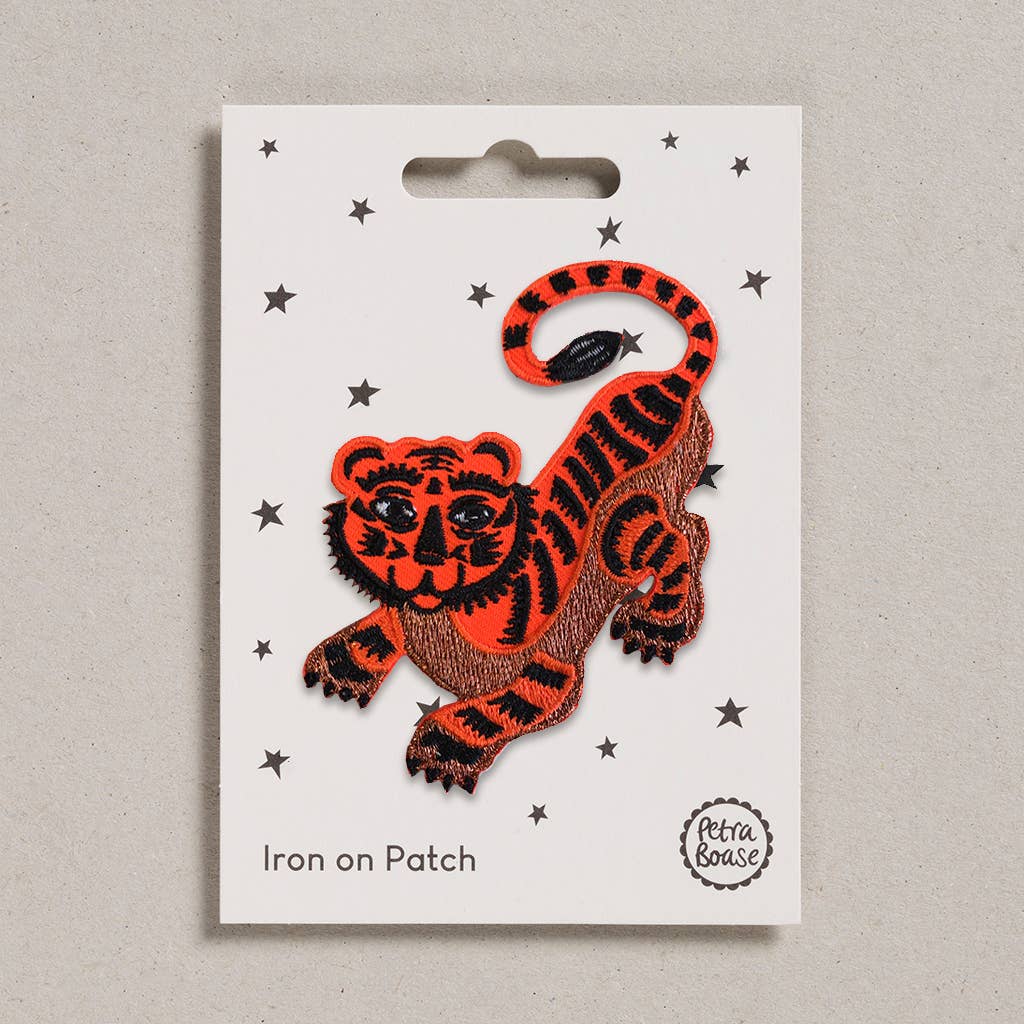 Crouching Tiger Iron-On Embroidered Patch