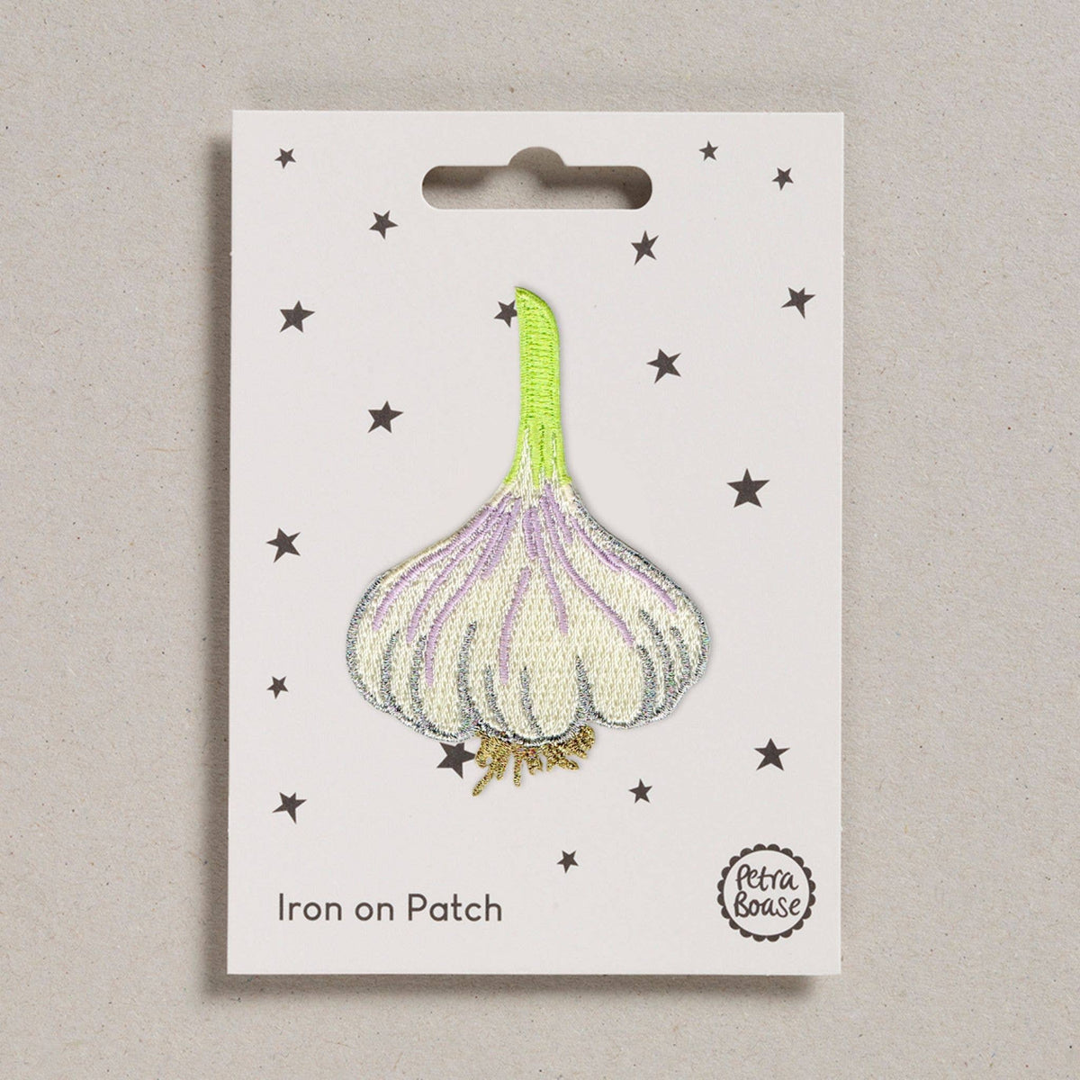 Garlic Embroidered Iron On Patch
