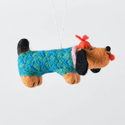 Wiener Dog Felt Ornament