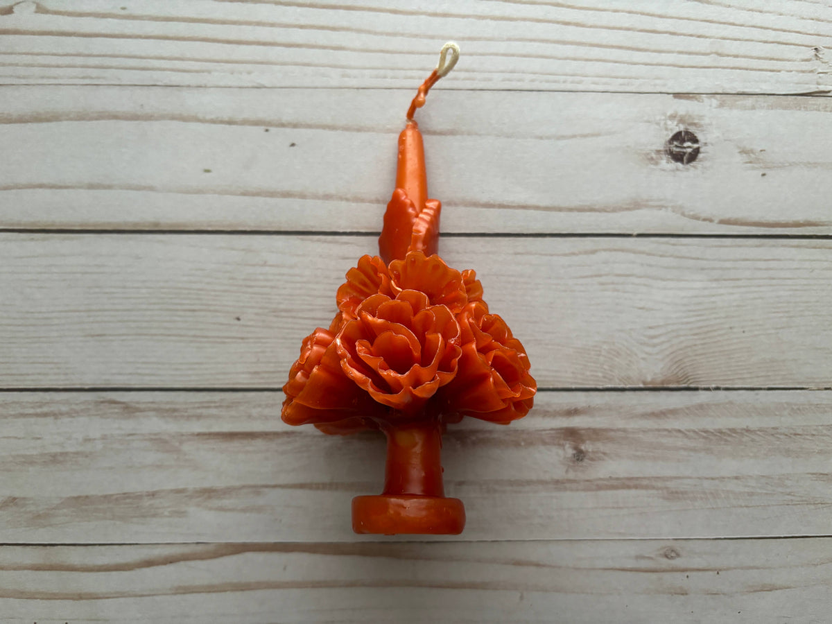 Pumpkin Oaxaca Marigold Day of the Dead Candle