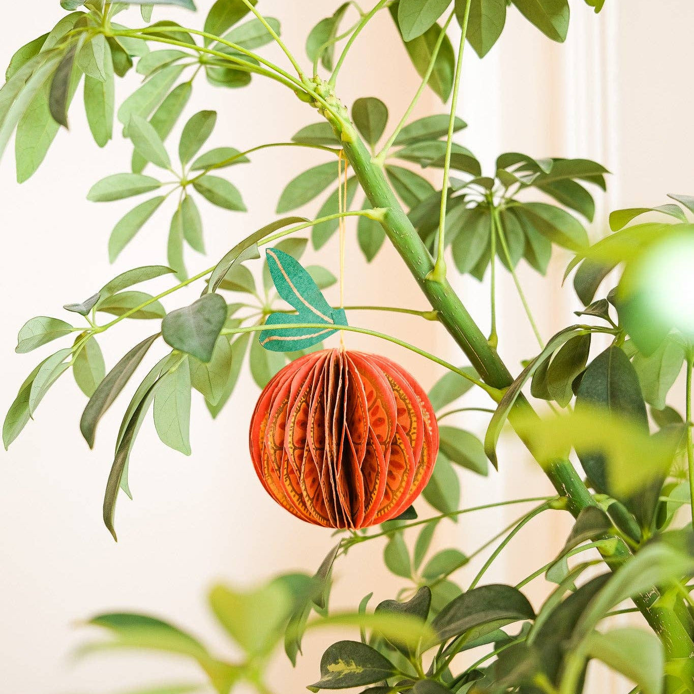 Orange Honeycomb Ornament