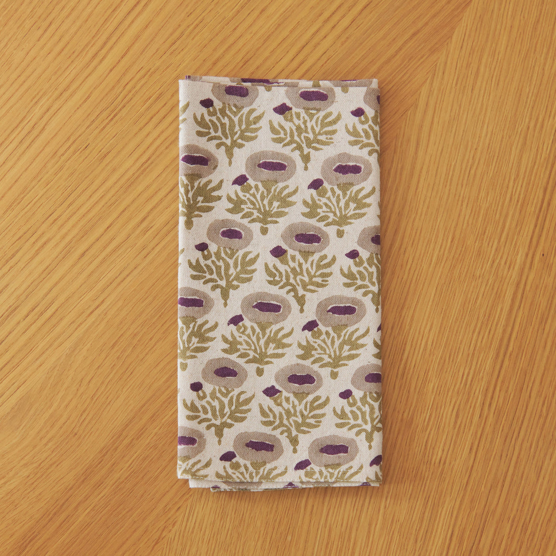 Rumi Block-Printed Napkin (Plum)