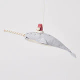 Santa Gray Mystical Narwhal Ornament