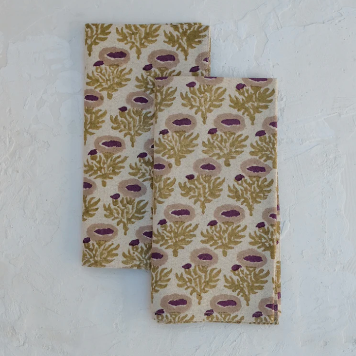 Rumi Block-Printed Napkin (Plum)