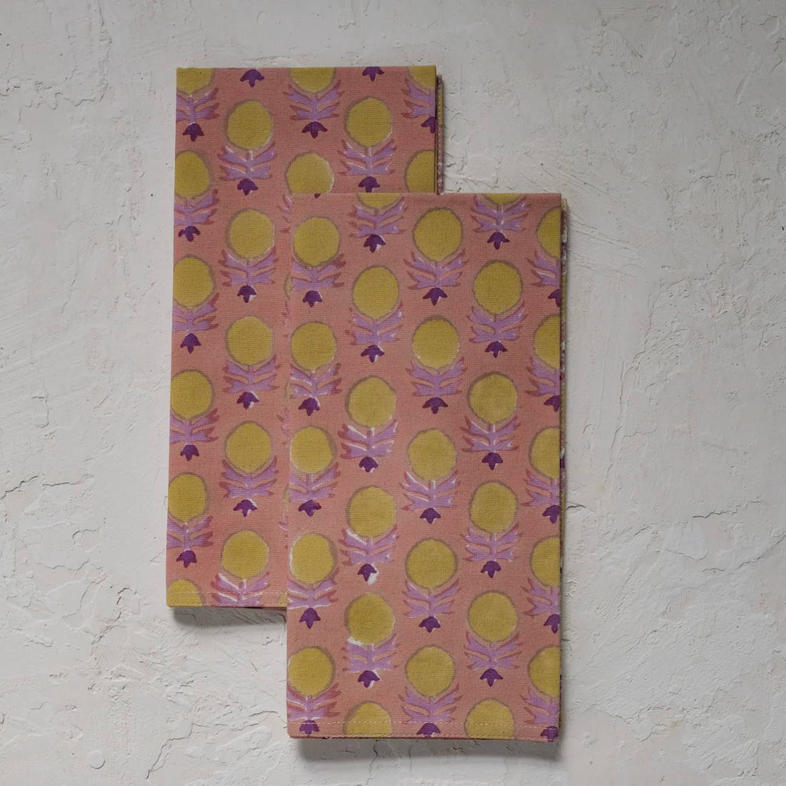 Kesya Block Printed Napkin - Grapefruit