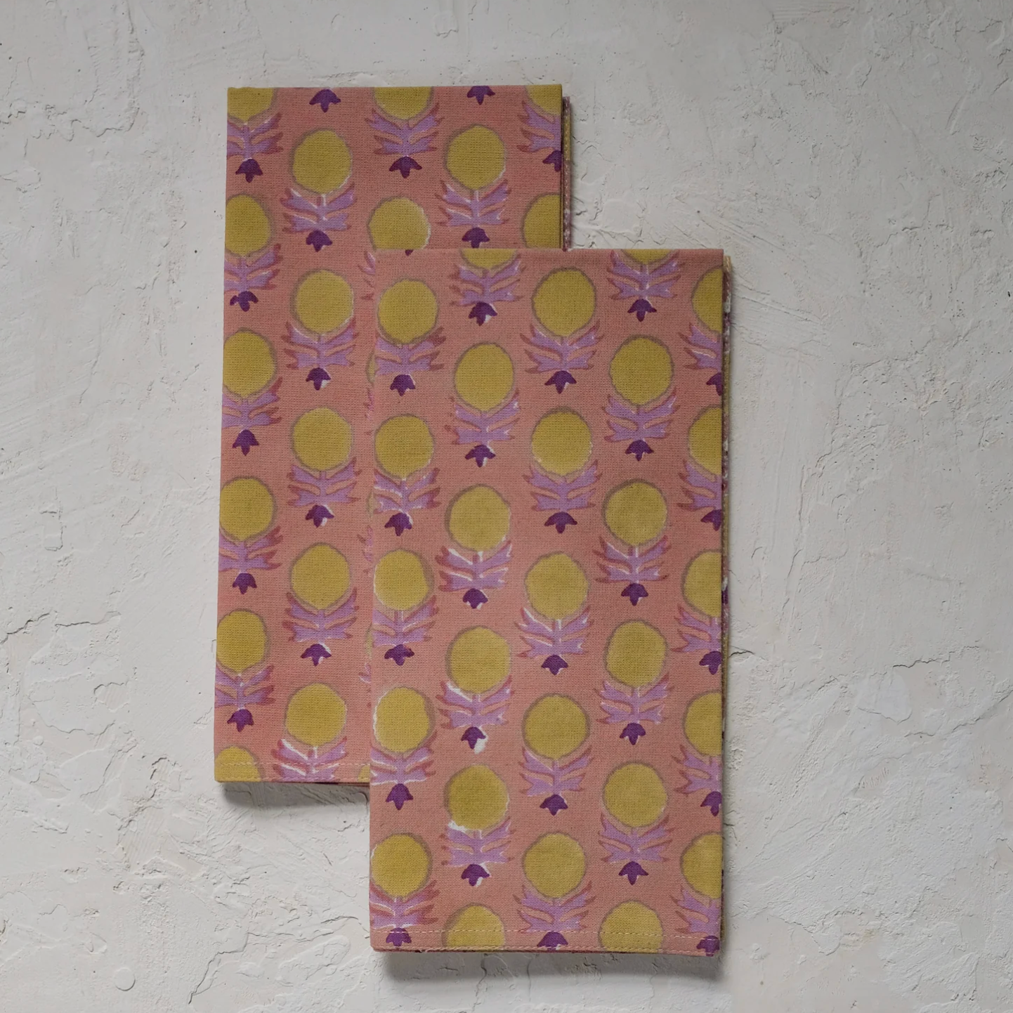Kesya Block Printed Napkin - Grapefruit