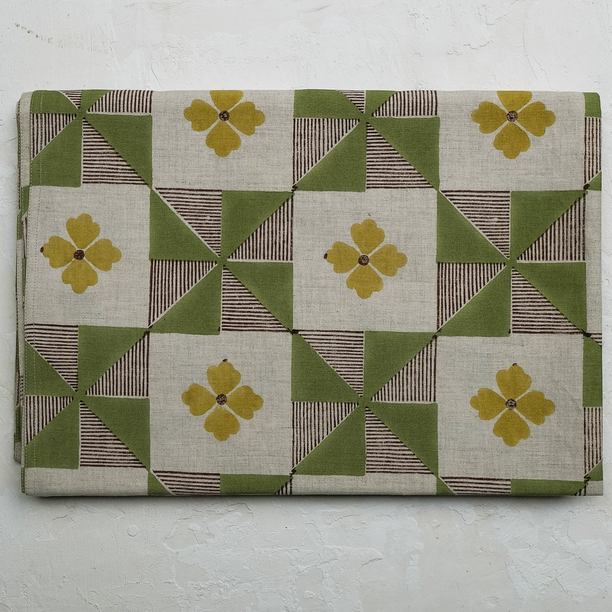 Parita - Hand Block-printed Linen Tablecloth