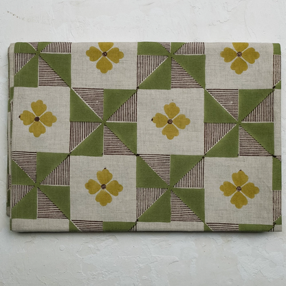 Parita - Hand Block-printed Linen Tablecloth