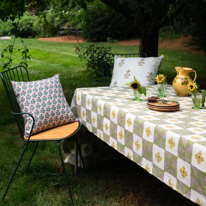 Parita - Hand Block-printed Linen Tablecloth