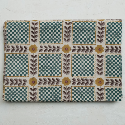Mumtaz Hand Block-Printed Linen Tablecloth