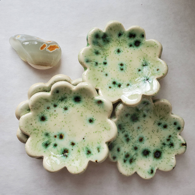 Flower Ring Dish - Green Leopard