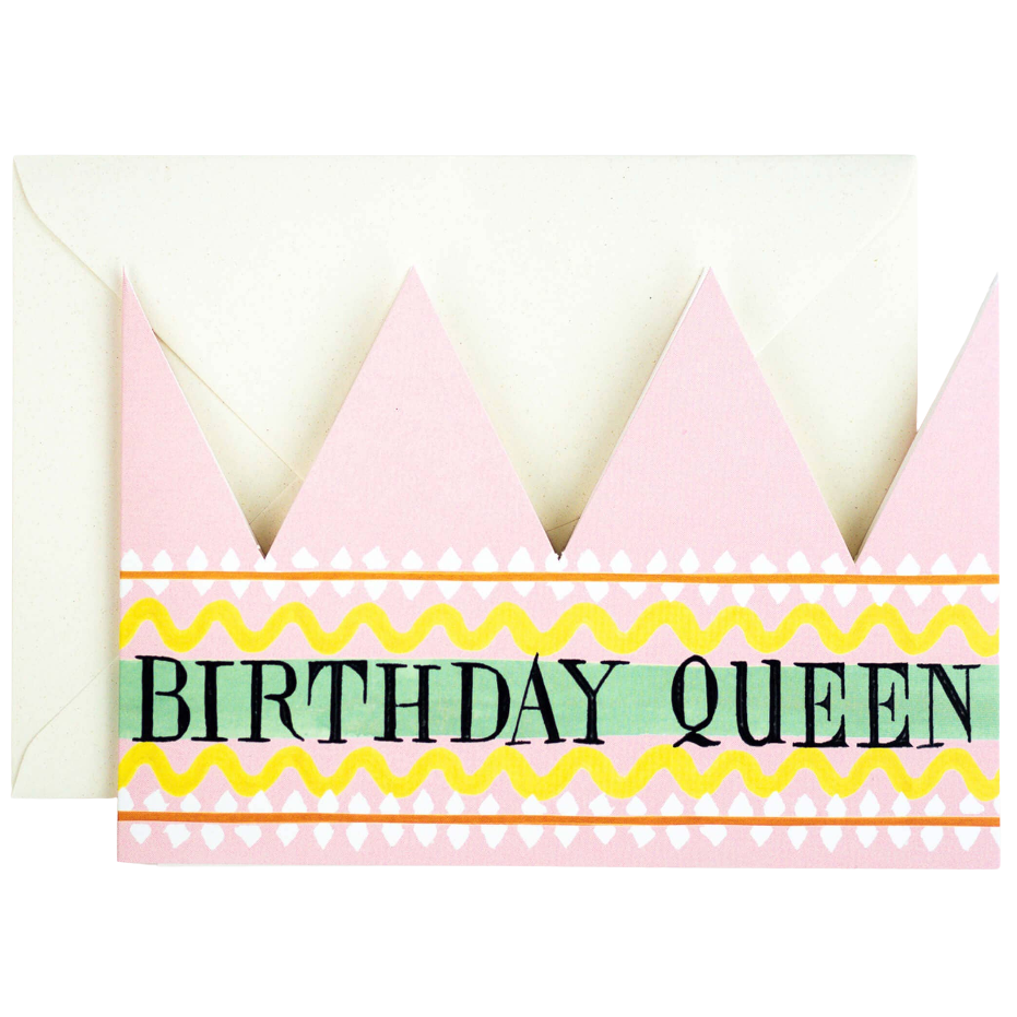 Birthday Queen Party Hat Card