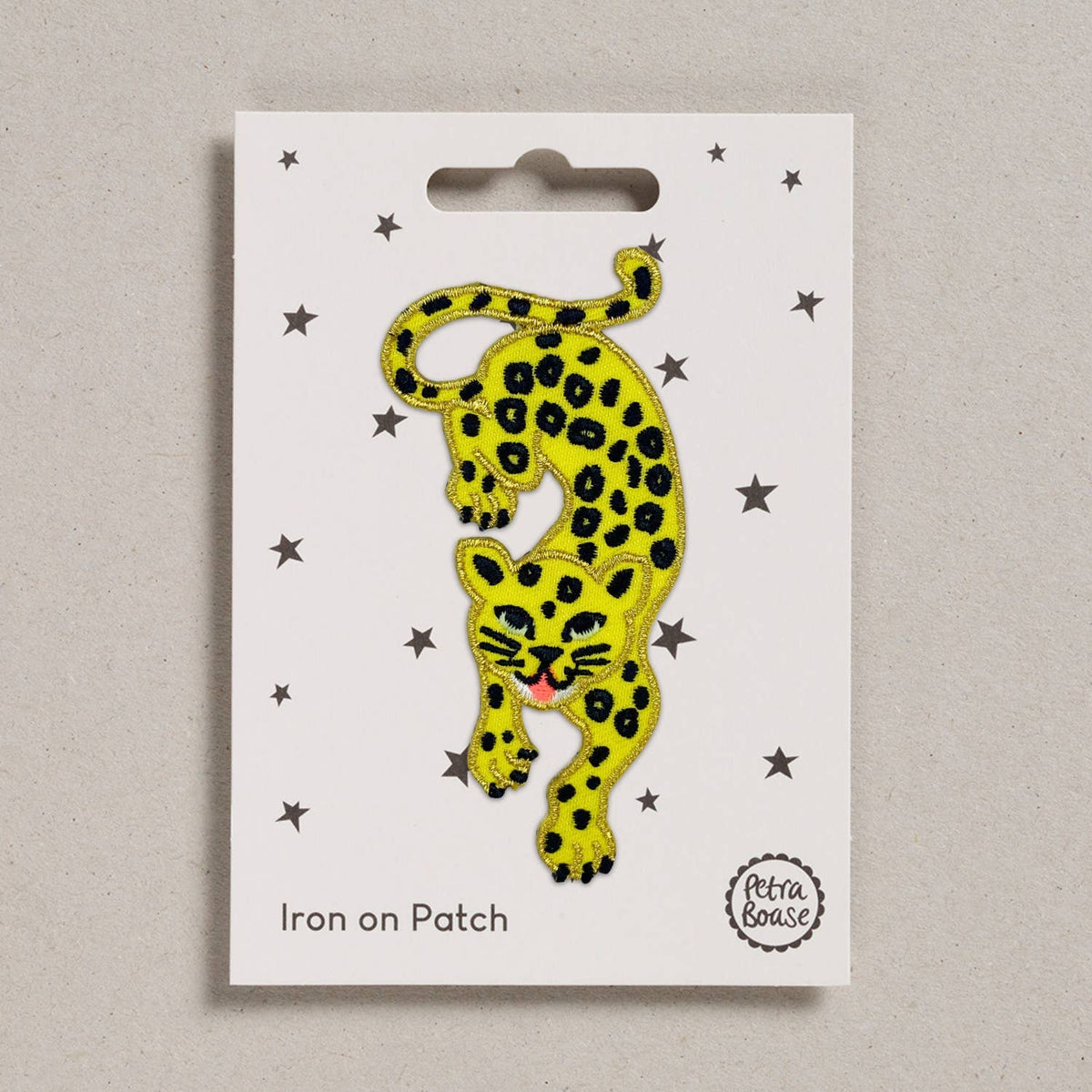 Leaping Leopard Iron-On Embroidered Patch