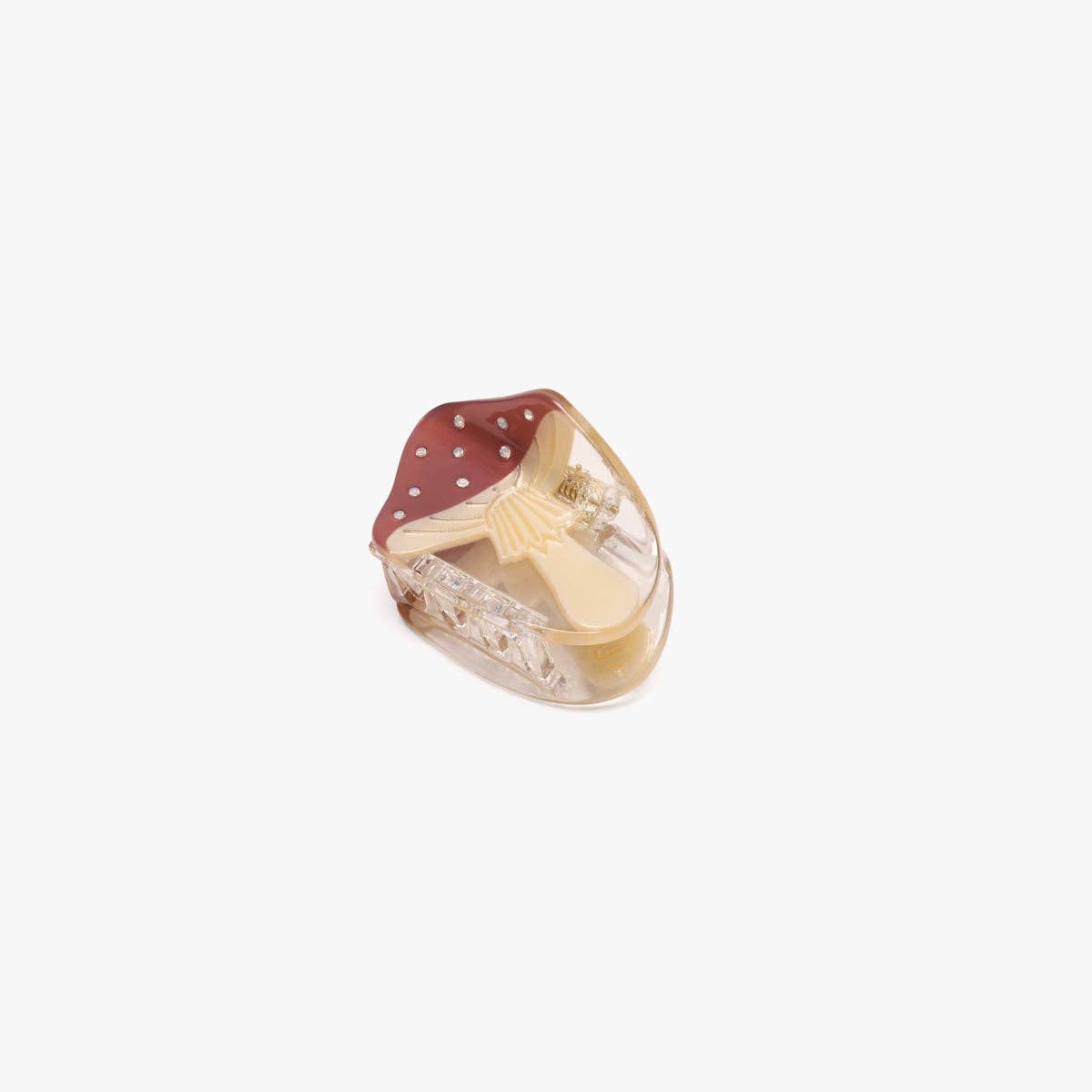Mushroom Mini Claw - Acetate Hair Accessory with rhinestones