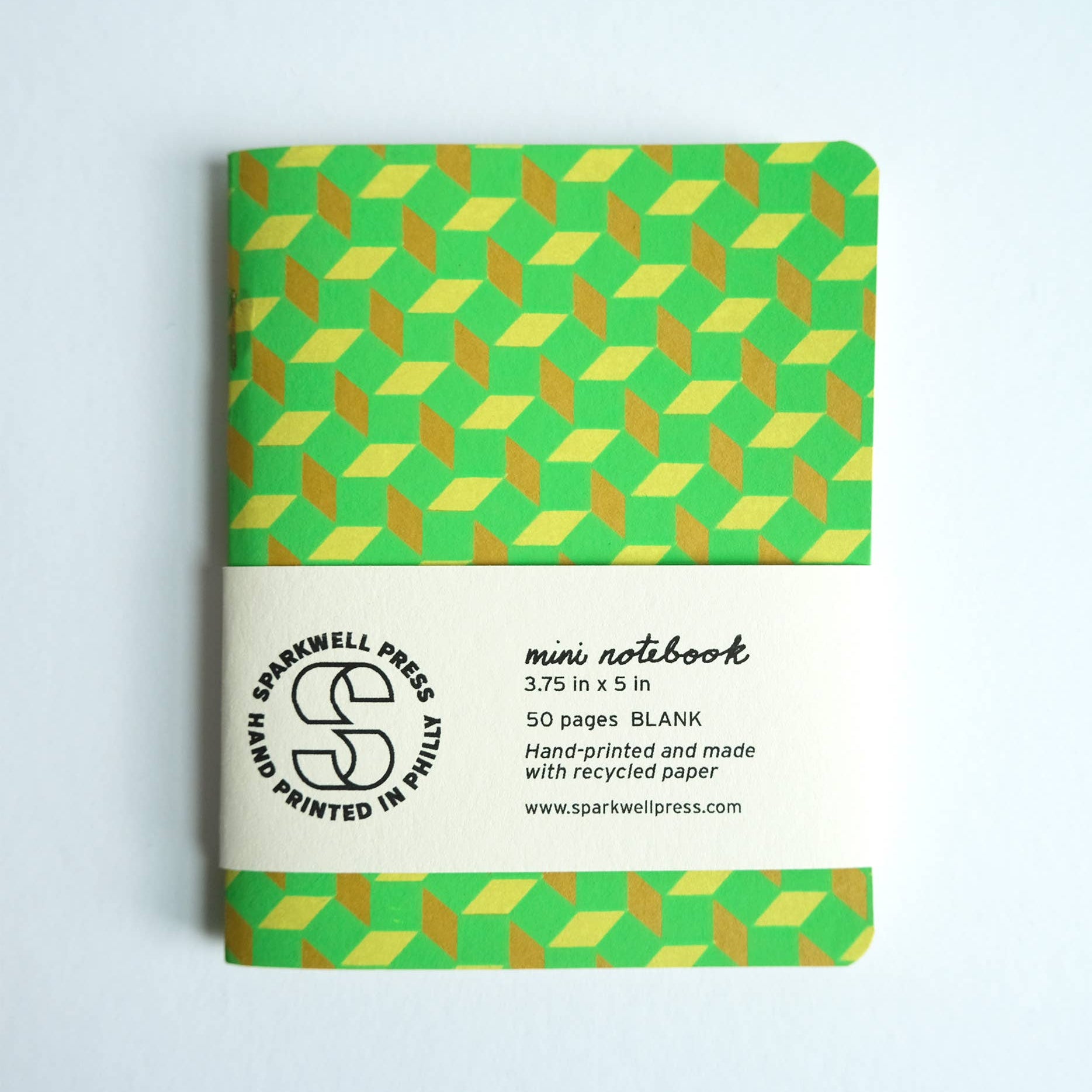 Box Pattern Mini Notebook - Green 