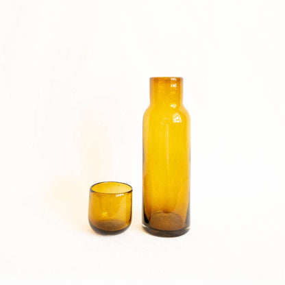 Handblown Glass Carafe - Amber