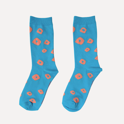Crew Socks - Lucy - Peach &amp; Capri