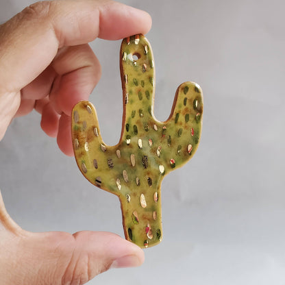Green and Gold Cactus Ornament