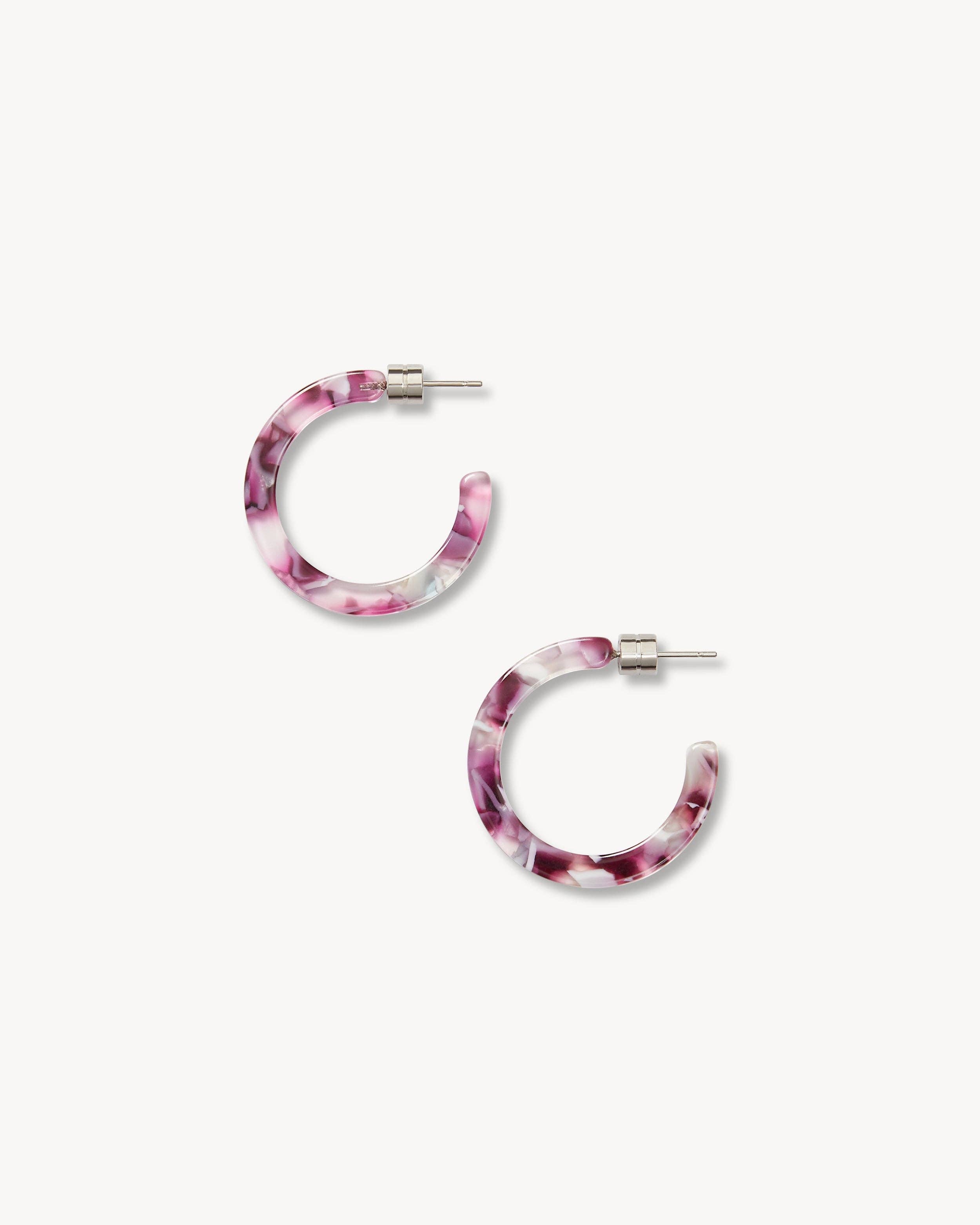 Mini Hoops in Amethyst