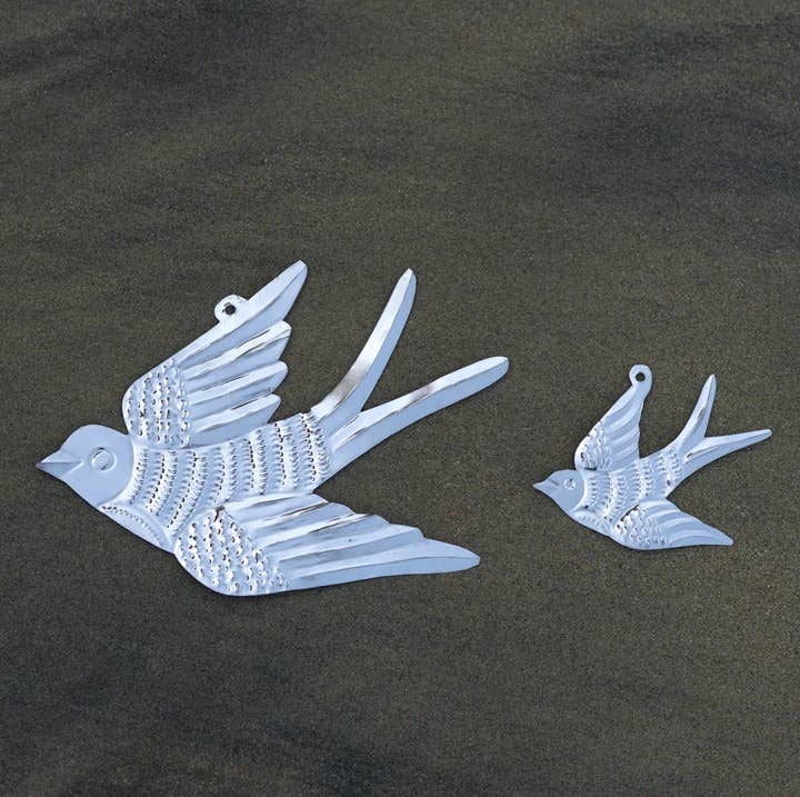 Pressed Tin Bird Ornaments