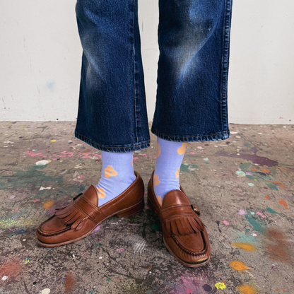 Crew Socks - Celeste in Lavender &amp; Peach