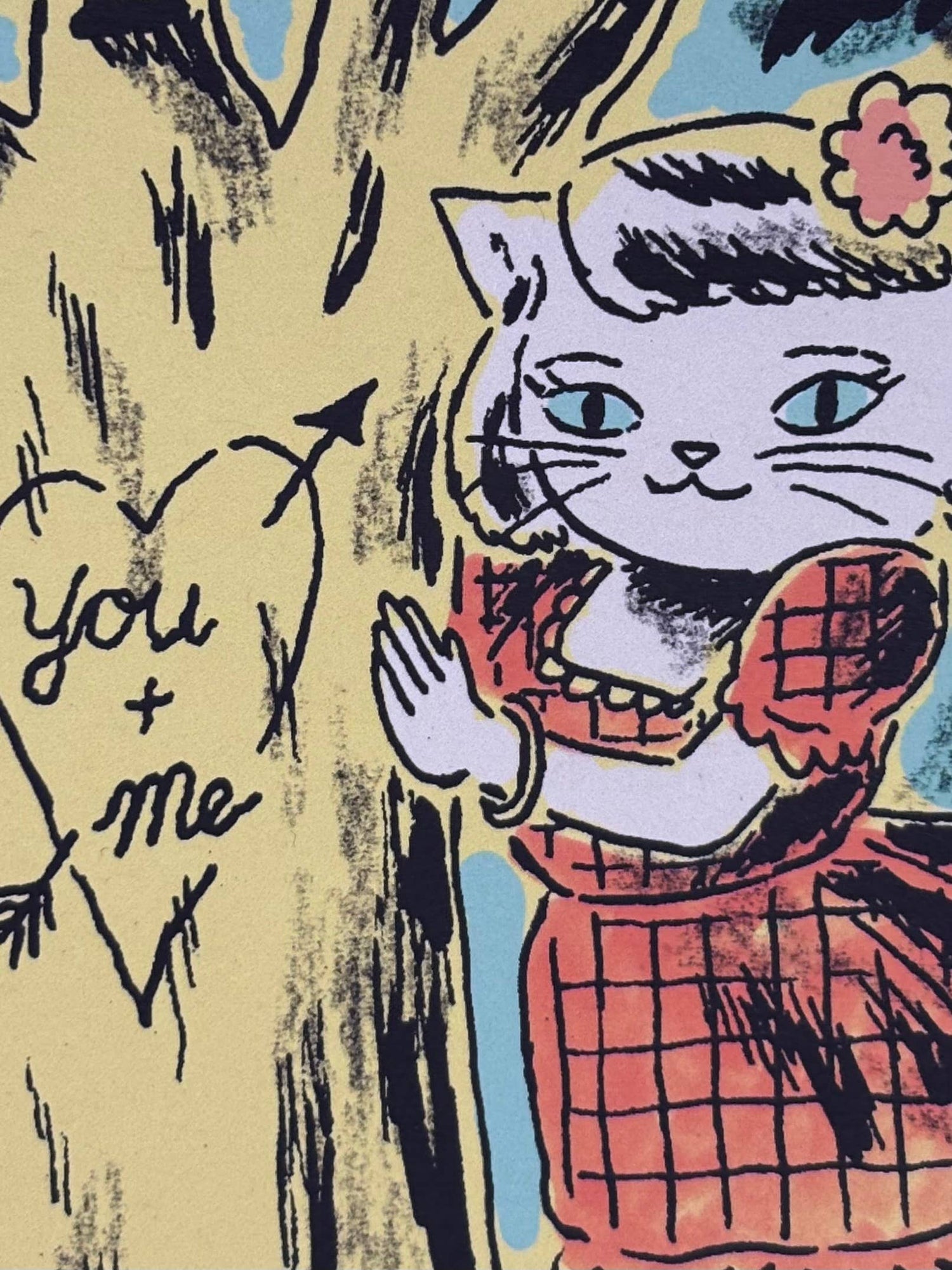 Love Tree Cat Greeting Card