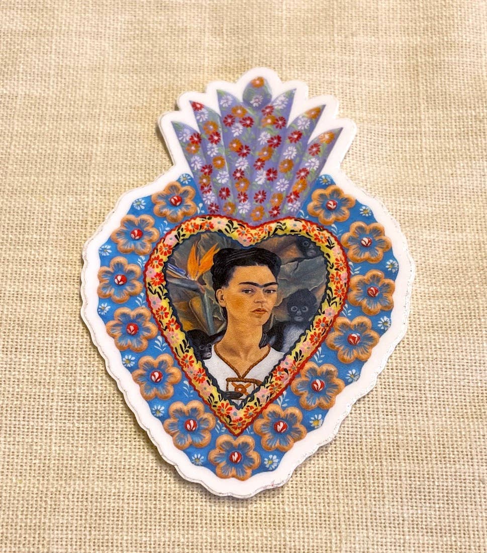 Frida with Monkeys Heart Sticker