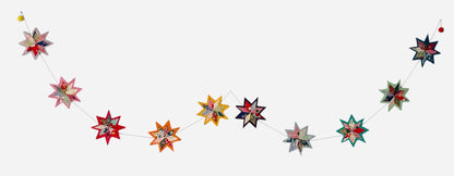 3D Paper garland, retro stars 6ft