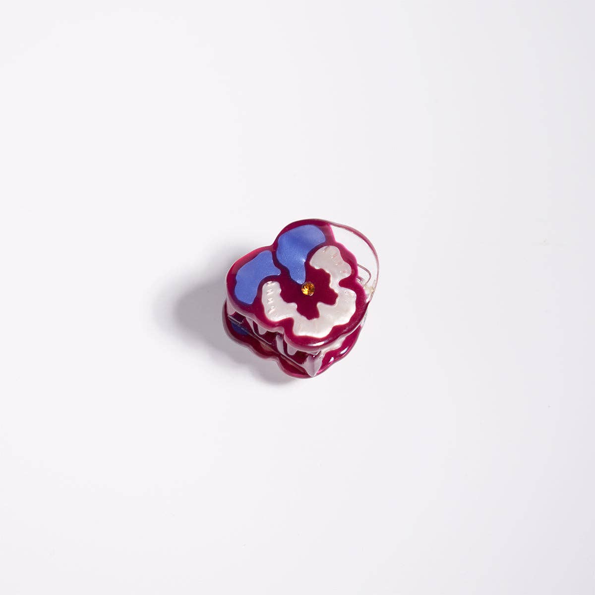 Micro Mini Pansy Claw - Small Purple Flower Hair Clip