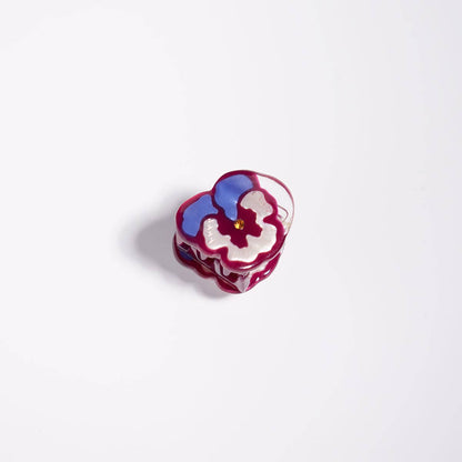 Micro Mini Pansy Claw - Small Purple Flower Hair Clip