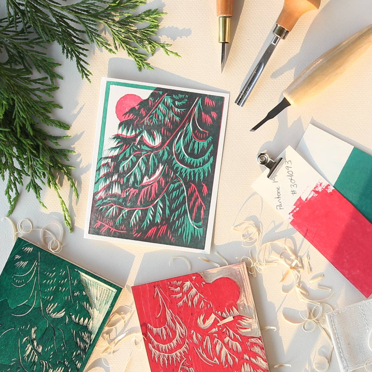 Red Cedar Sunrise Holiday Card - Boxed Set of Six